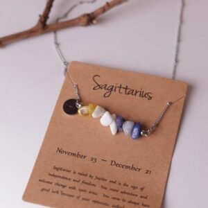 Zodiac Necklace Natural Stone